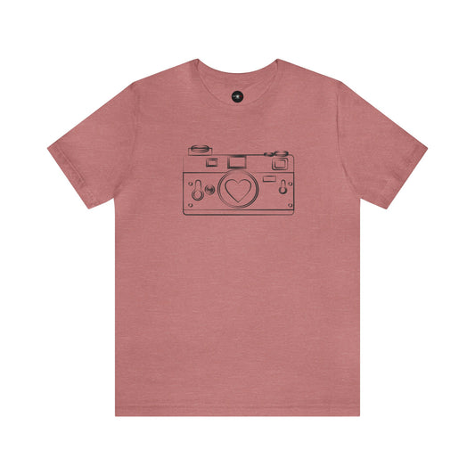 'NEW" CAMERA WITH A HEART - Unisex Jersey Short Sleeve Tee
